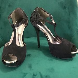 Studded black heels